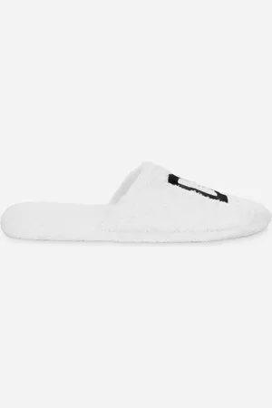 Dolce & Gabbana Bestickte Pantoffel aus Baumwollfrottee