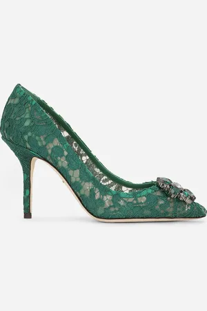Dolce & Gabbana Lace rainbow pumps with brooch detailing