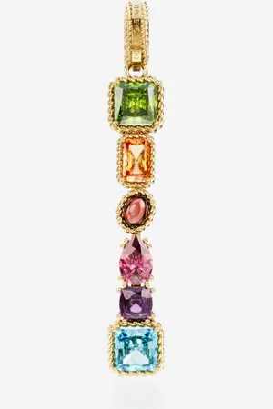 Dolce & Gabbana Charm I Rainbow alphabet aus 18-karätigem Gelbgold mit mehrfarbigen Edelsteinen