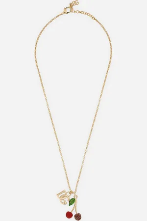 Dolce & Gabbana Halskette mit DG-Logo und Kirschen-Charm