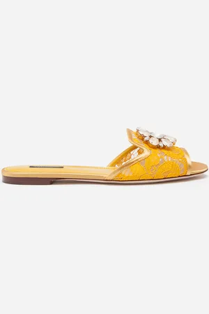 Dolce & Gabbana SANDALE AUS SPITZE MIT KRISTALLEN