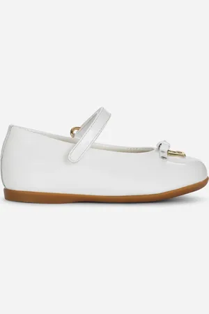 Dolce & Gabbana Ballerina aus Lackleder mit Logo DG Metal