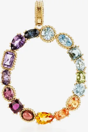 Dolce & Gabbana Charm O Rainbow alphabet aus 18-karätigem Gelbgold mit mehrfarbigen Edelsteinen