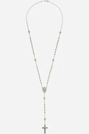 Dolce & Gabbana Tradition white gold rosary necklace