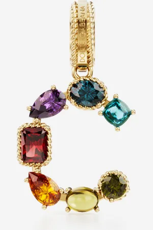 Dolce & Gabbana Charm C Rainbow alphabet aus 18-karätigem Gelbgold mit mehrfarbigen Edelsteinen