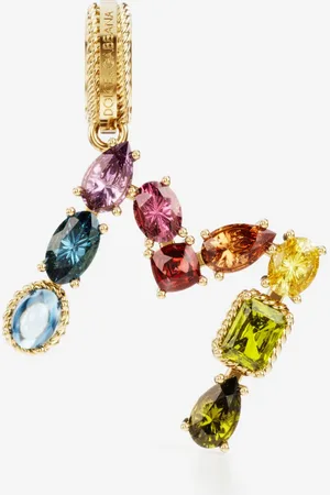 Dolce & Gabbana Charm M Rainbow alphabet aus 18-karätigem Gelbgold mit mehrfarbigen Edelsteinen