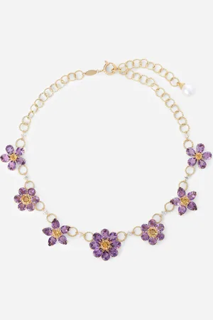 Dolce & Gabbana Spring necklace in yellow 18kt with amethyst floral motif