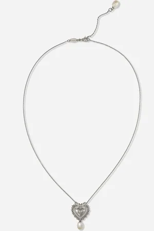 Dolce & Gabbana Devotion necklace in white gold with diamonds and pearls