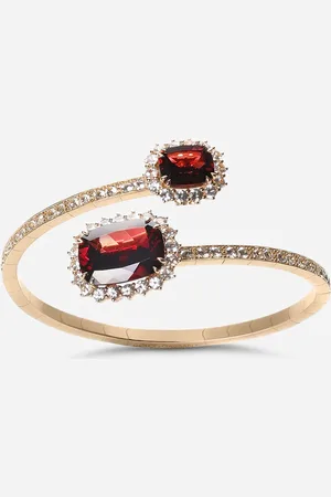 Dolce & Gabbana Armband heritage aus gelbgold mit rhodolith-granaten und farblosen saphiren