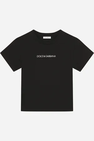 Dolce & Gabbana T-SHIRT AUS JERSEY MIT LOGO-STICKEREI