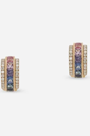 Dolce & Gabbana Ohrringe Rainbow aus Gelbgold 18 kt mit mehrfarbigen Saphiren und Diamanten