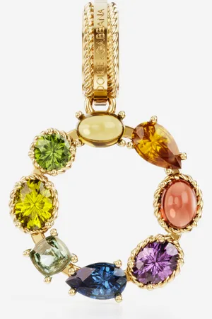 Dolce & Gabbana Charm O Rainbow alphabet aus 18-karätigem Gelbgold mit mehrfarbigen Edelsteinen