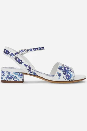 Dolce & Gabbana Sandalette aus Kalbsleder Majolika-Print