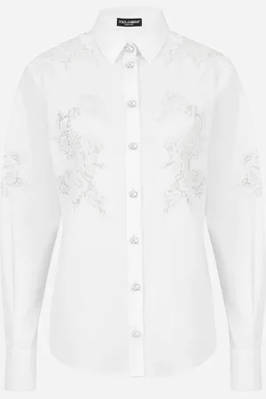 Dolce & Gabbana Poplin shirt with lace openwork