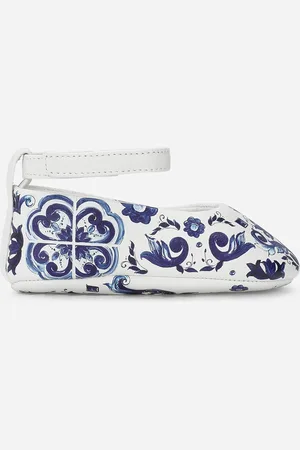 Dolce & Gabbana Ballerina Newborn aus Nappaleder Majolika-Print