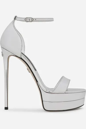 Dolce & Gabbana Plateau-Sandalette aus Kalbsleder in Spiegeloptik