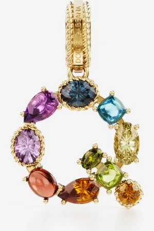 Dolce & Gabbana Charm Q Rainbow alphabet aus 18-karätigem Gelbgold mit mehrfarbigen Edelsteinen