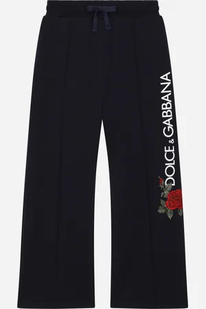 Dolce & Gabbana Jogginghose aus Jersey mit Logo- und Rosenprint