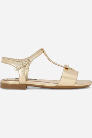 Dolce & Gabbana Sandale aus Metallic-Leder
