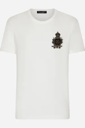 Dolce & Gabbana Baumwoll-T-Shirt mit Wappenpatch und DG-Logo