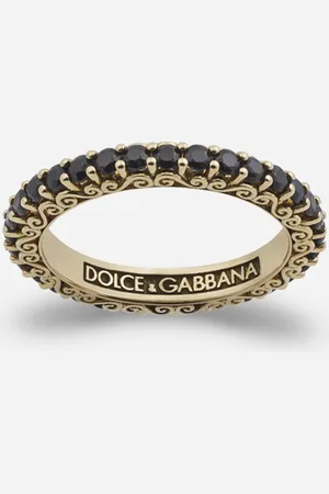 Dolce & Gabbana Ring Family aus Gelbgold und schwarzen Saphiren