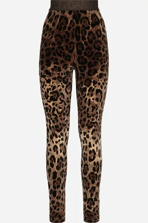Dolce & Gabbana Leggings aus Chenille-Jacquard Leomuster