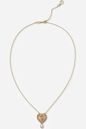 Dolce & Gabbana Devotion necklace in yellow gold with diamonds and pearls