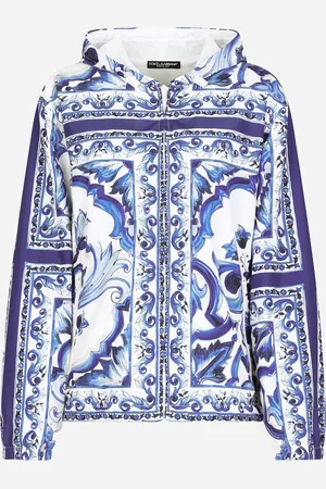 Dolce & Gabbana Windjacke Majolika-Print mit Kapuze