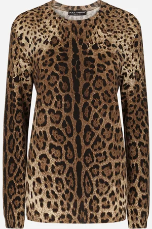 Dolce & Gabbana Pullover aus Kaschmir Leoprint