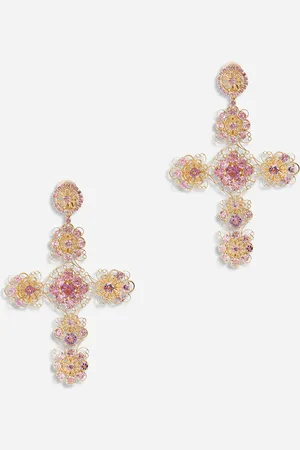 Dolce & Gabbana Pizzo earrings in yellow 18kt with pink tourmalines