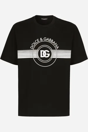 Dolce & Gabbana T-Shirt aus Baumwollinterlock DG-Logoprint