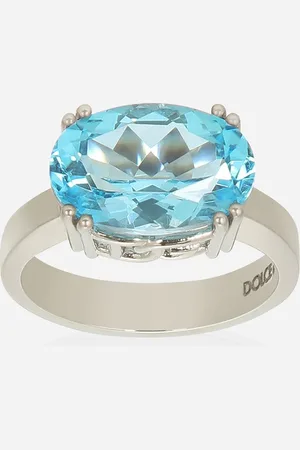 Dolce & Gabbana Ring Anna aus Weißgold 18 kt mit azurblauen Topasen