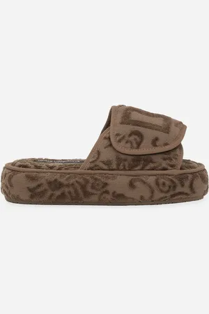 Dolce & Gabbana Plateau-Pantoffel aus Baumwollfrottee