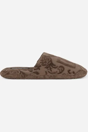Dolce & Gabbana Frotteepantoffel aus Baumwolljacquard