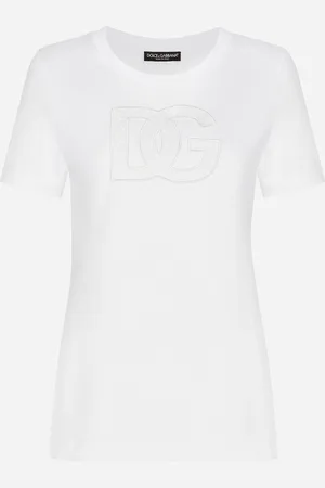 Dolce & Gabbana T-Shirt aus Jersey mit DG-Logopatch