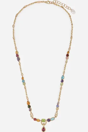 Dolce & Gabbana Halskette aus 18-karätigem mit eingesetzten Edelsteinen in den Farben des Regenbogens