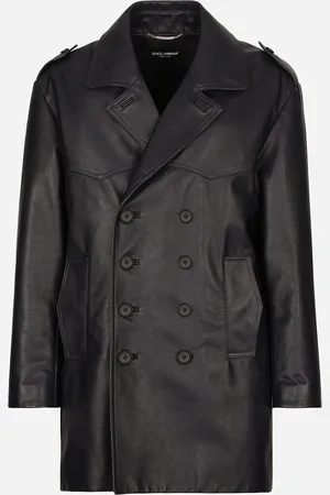 Dolce & Gabbana Zweireihiger Caban aus Leder