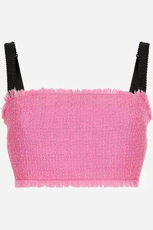 Dolce & Gabbana Kurzes Top mit Trägern aus Raschel-Tweed