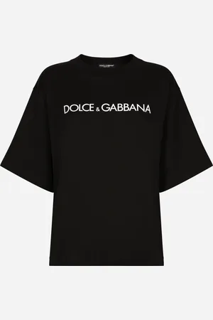 Dolce & Gabbana Kurzarm-T-Shirt aus Baumwolle mit Dolce&Gabbana-Schriftzug