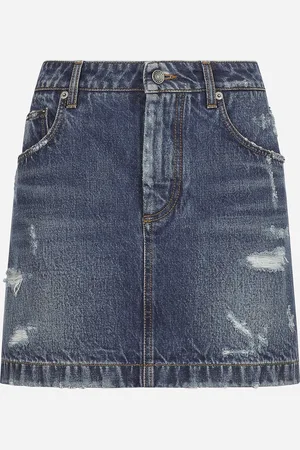 Dolce & Gabbana Minirock aus Denim mit Rissen