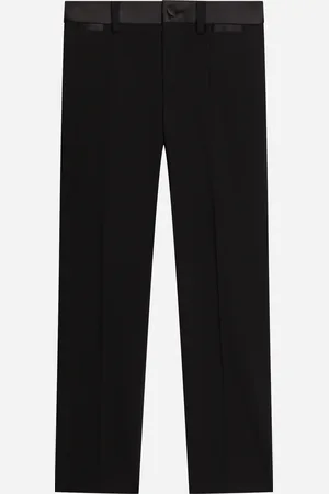 Dolce & Gabbana Klassische Hose aus Wolle in Leinwandbindung mit Einsätzen aus Duchesse