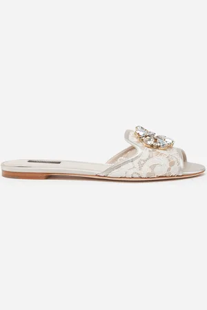 Dolce & Gabbana SANDALE AUS SPITZE MIT KRISTALLEN