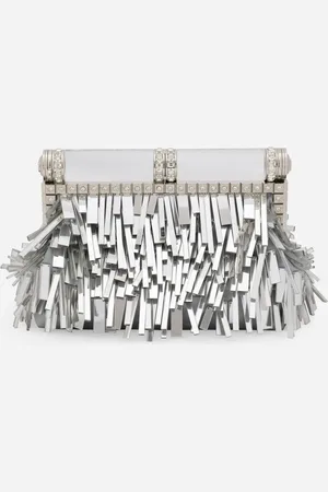 Dolce & Gabbana Tasche aus Mordoré-Nappaleder mit Fransenstickerei