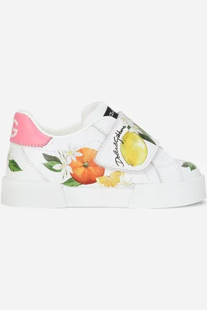 Dolce & Gabbana Sneaker Portofino aus bedrucktem Kalbsleder