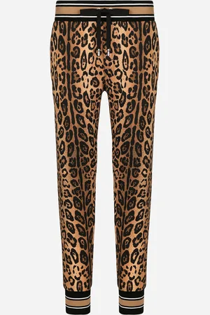 Dolce & Gabbana Jogginghose Crespo im Leoprint mit Plakette