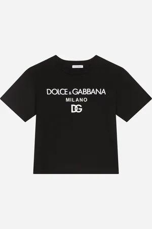 Dolce & Gabbana Rundhals-T-Shirt aus Jersey Stickerei DG Milano