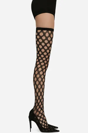 Dolce & Gabbana Overknee-Stiefel aus elastischem Netzgewebe