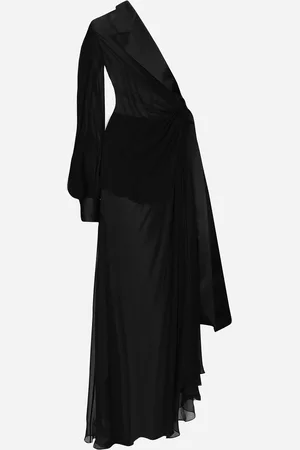 Dolce & Gabbana Langes One-Shoulder-Kleid aus Chiffon