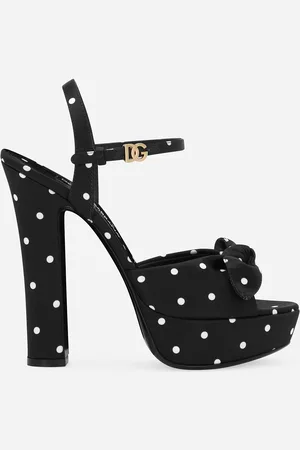 Dolce & Gabbana Plateau-Sandalette aus bedrucktem Satin