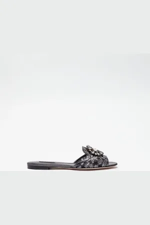 Dolce & Gabbana SANDALE AUS SPITZE MIT KRISTALLEN